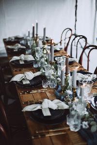 Candlestick Tablescaping on Rustic Table