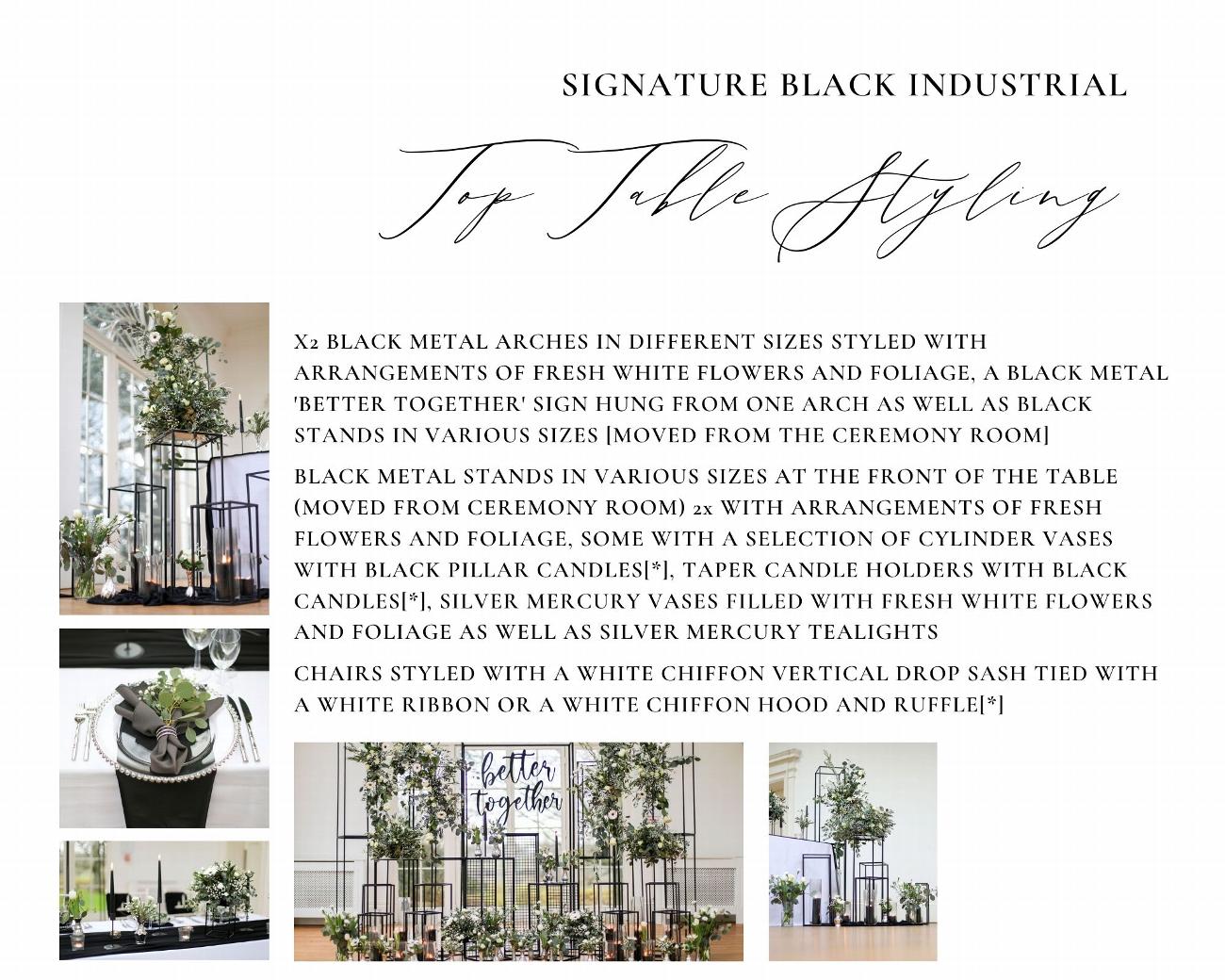 Signature Black Industrial Collection | KTV Venue Stylists Ltd gallery image 5