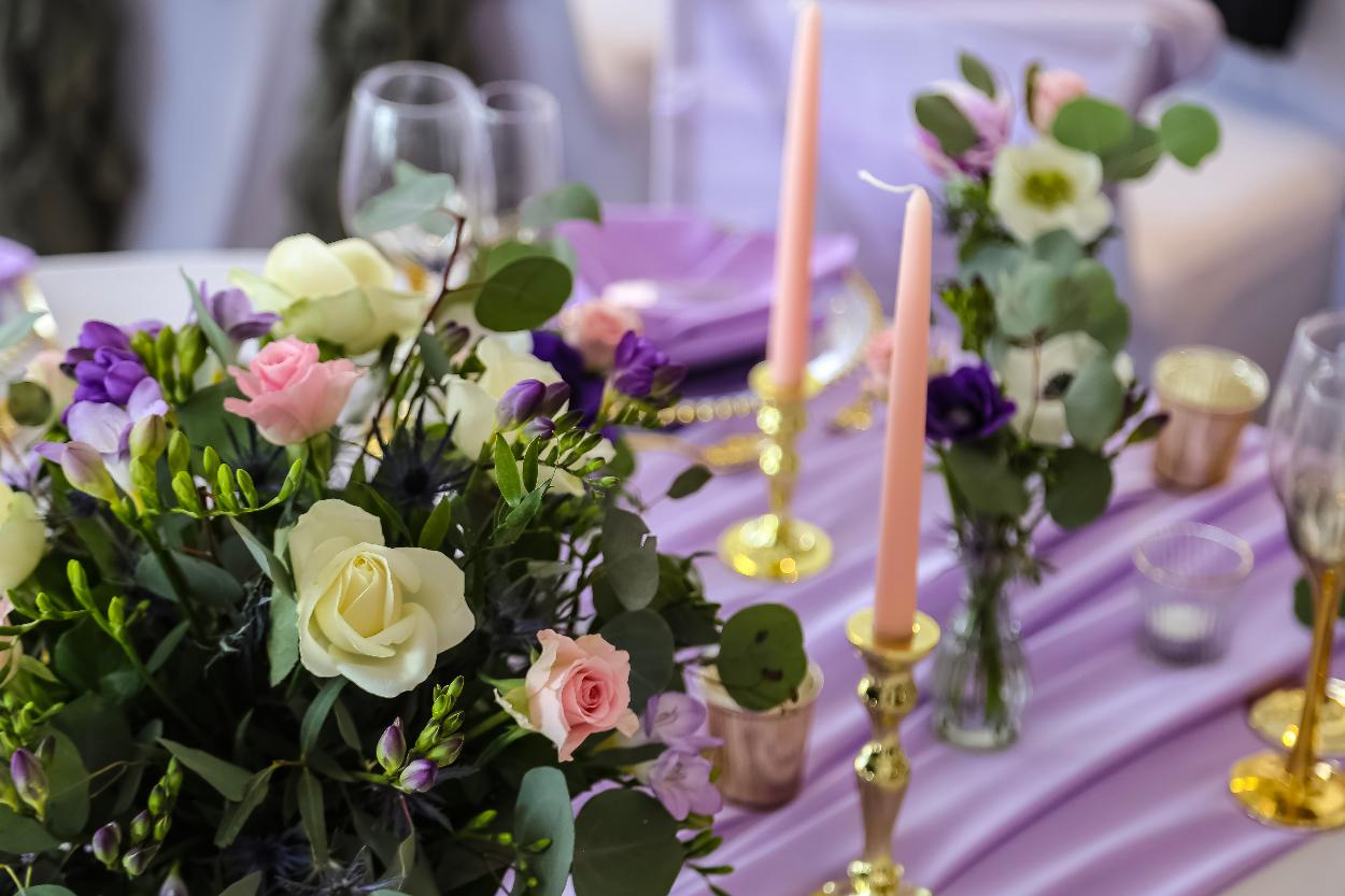 Lilac Pink and Gold Wedding