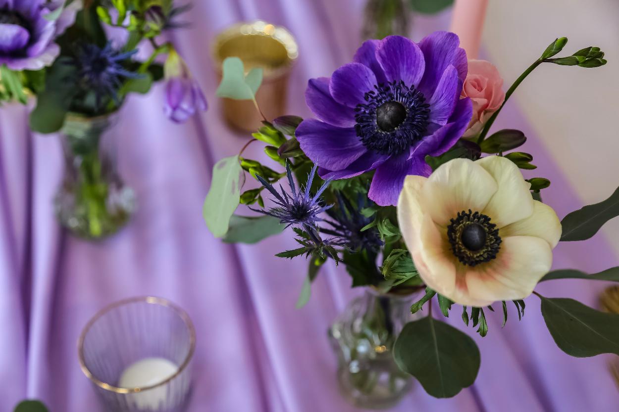 Lilac Wedding Table Styling Northamptonshire