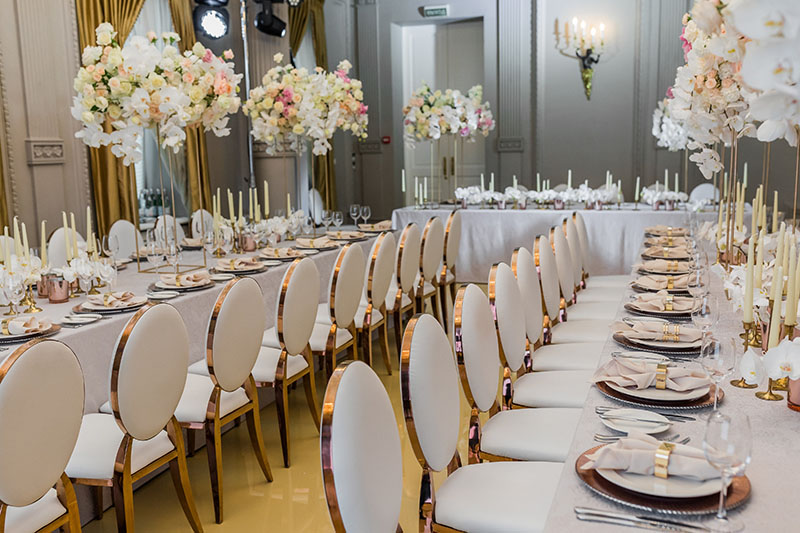 Luxury Gold Dior Wedding Chairs