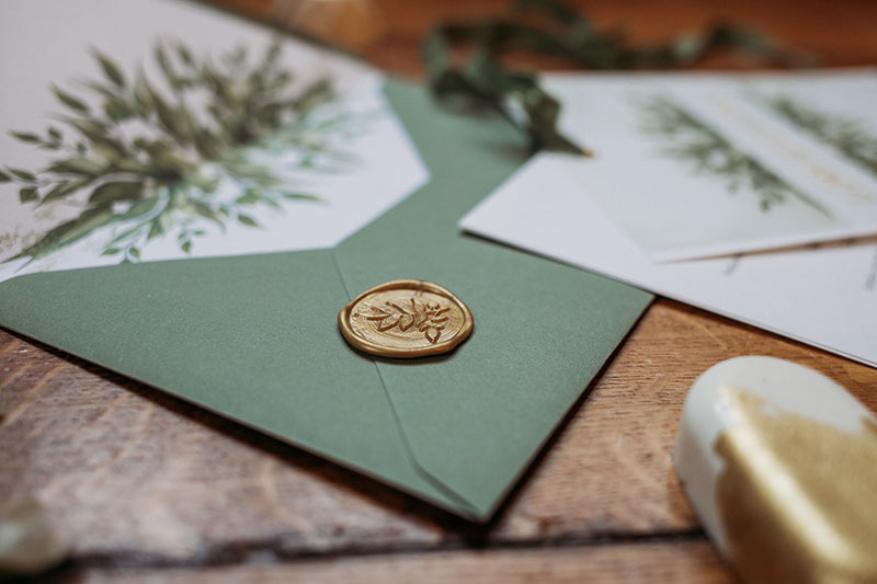 Olive Green Wedding Invitation