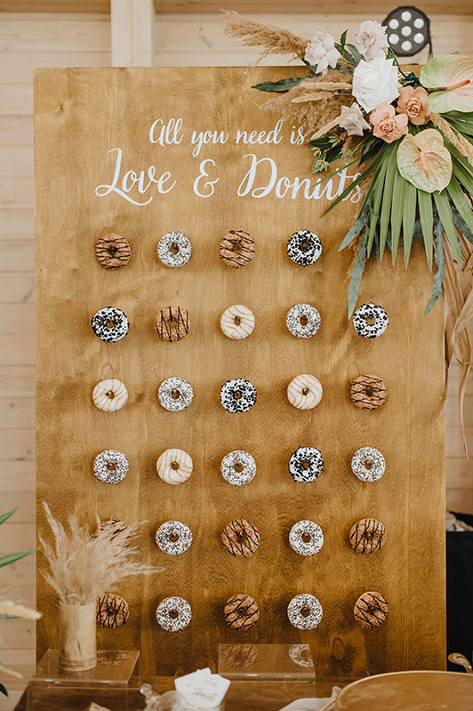 Rustic Donut Wall for a Wedding