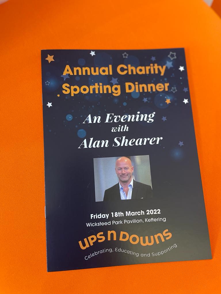 Ups n downs charity dinner with Alan shearer
