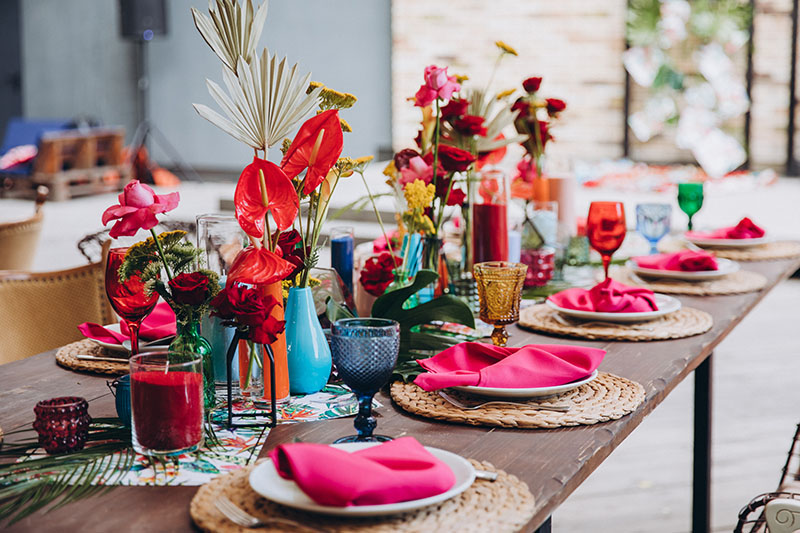 Vibrant Colourful Wedding Table Decor
